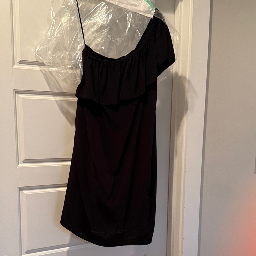 Madewell Silk Black Off-Shoulder Dress